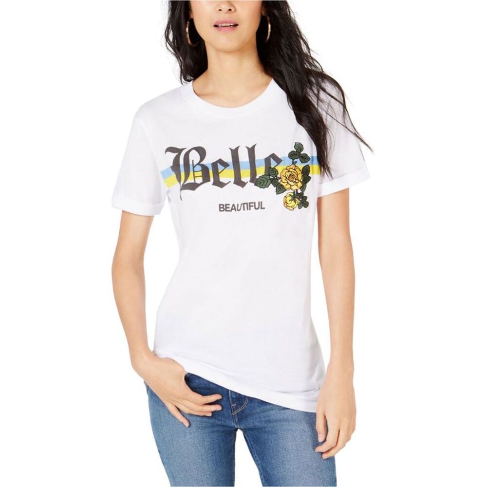 Project 28 Womens Belle Graphic T-Shirt, White, M, DM